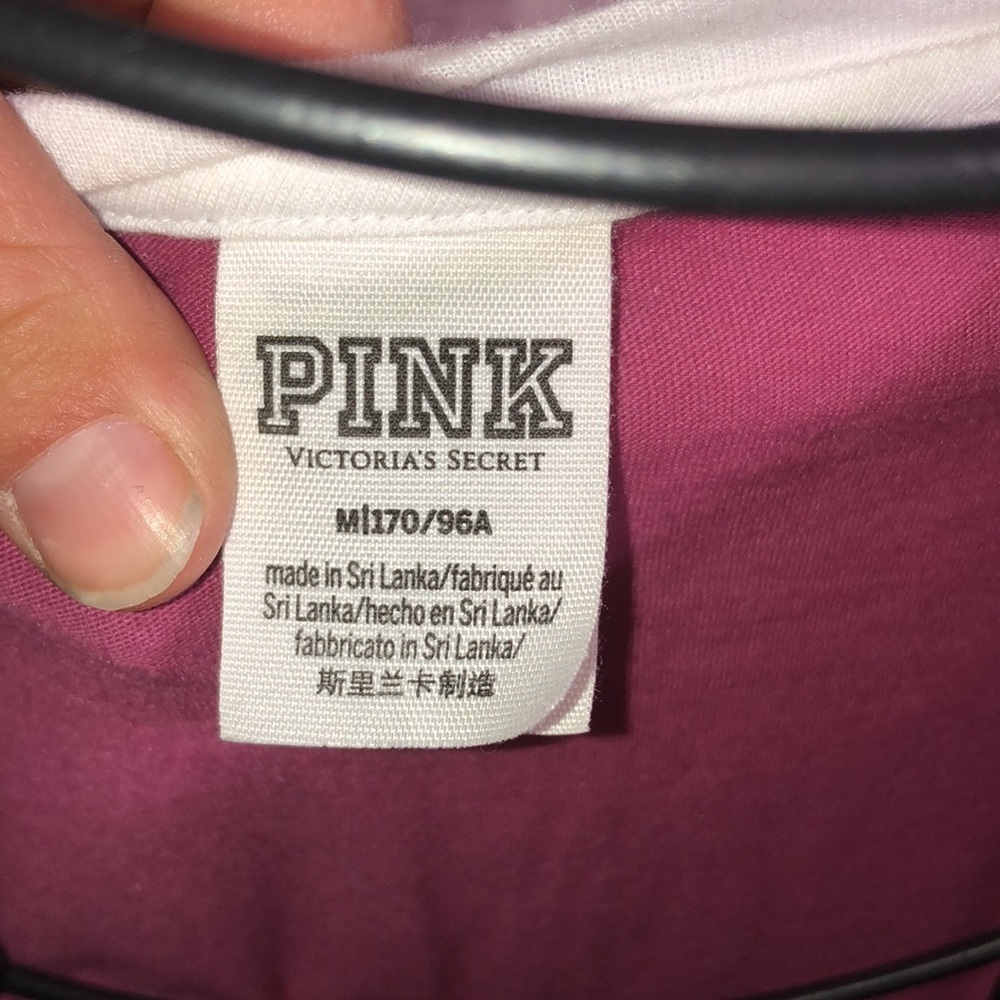 Victoria’s Secret PINK 3/4 sleeve shirt pink and white size medium causal shirt - Picture 3 of 4
